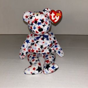 Ty Vintage Beanie Babies 10-Yrs Red, White, & Blue NWT